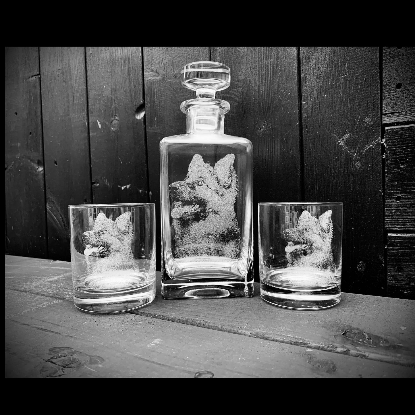 Photo Engraved Whiskey and Decanter Set