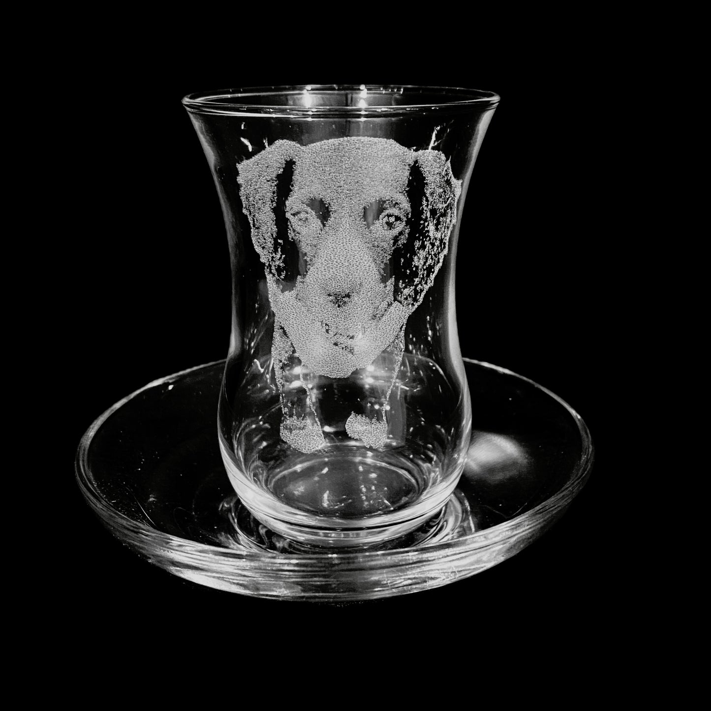 Photo engraved Turkish tea cup & saucer çay
