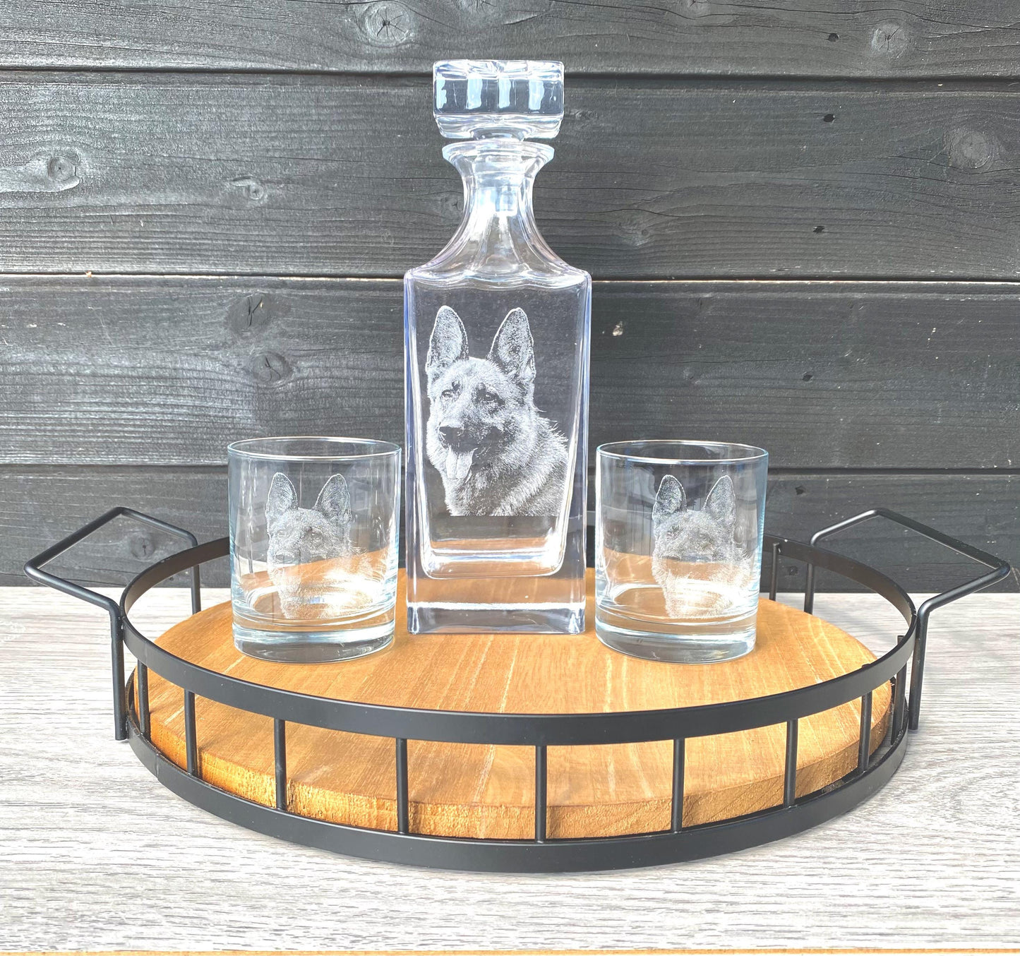 Photo Engraved Whiskey and Decanter Set