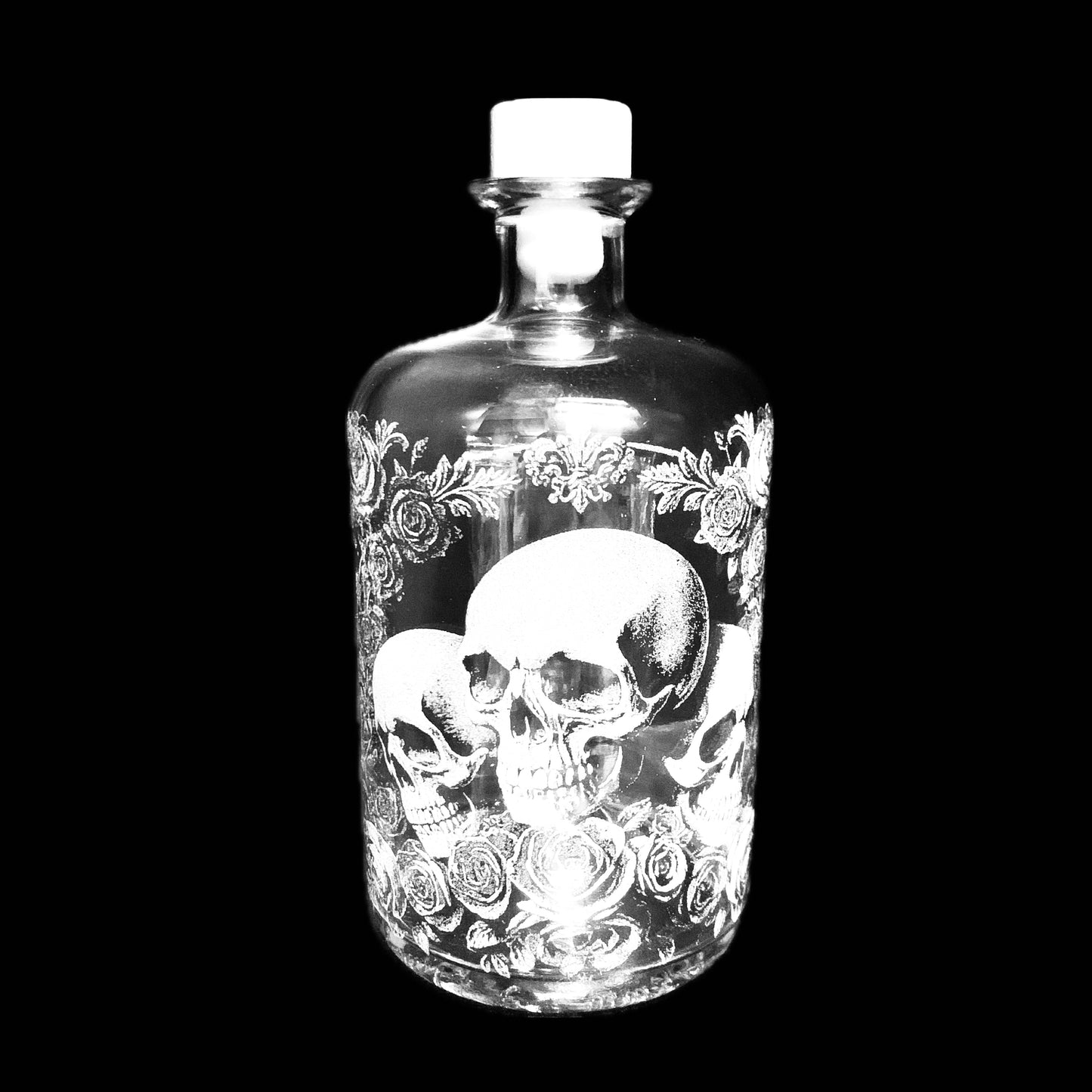 Deluxe skull & Rose Spirit bottle