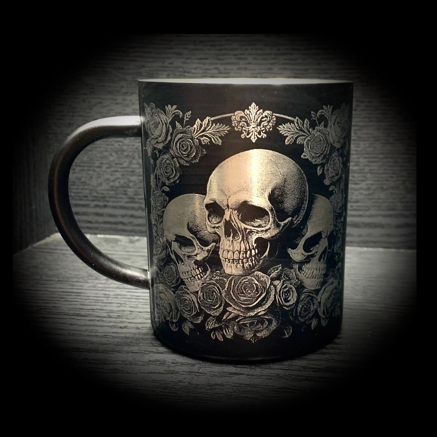 Deluxe Skull & Rose Black Coffee Double walled Can