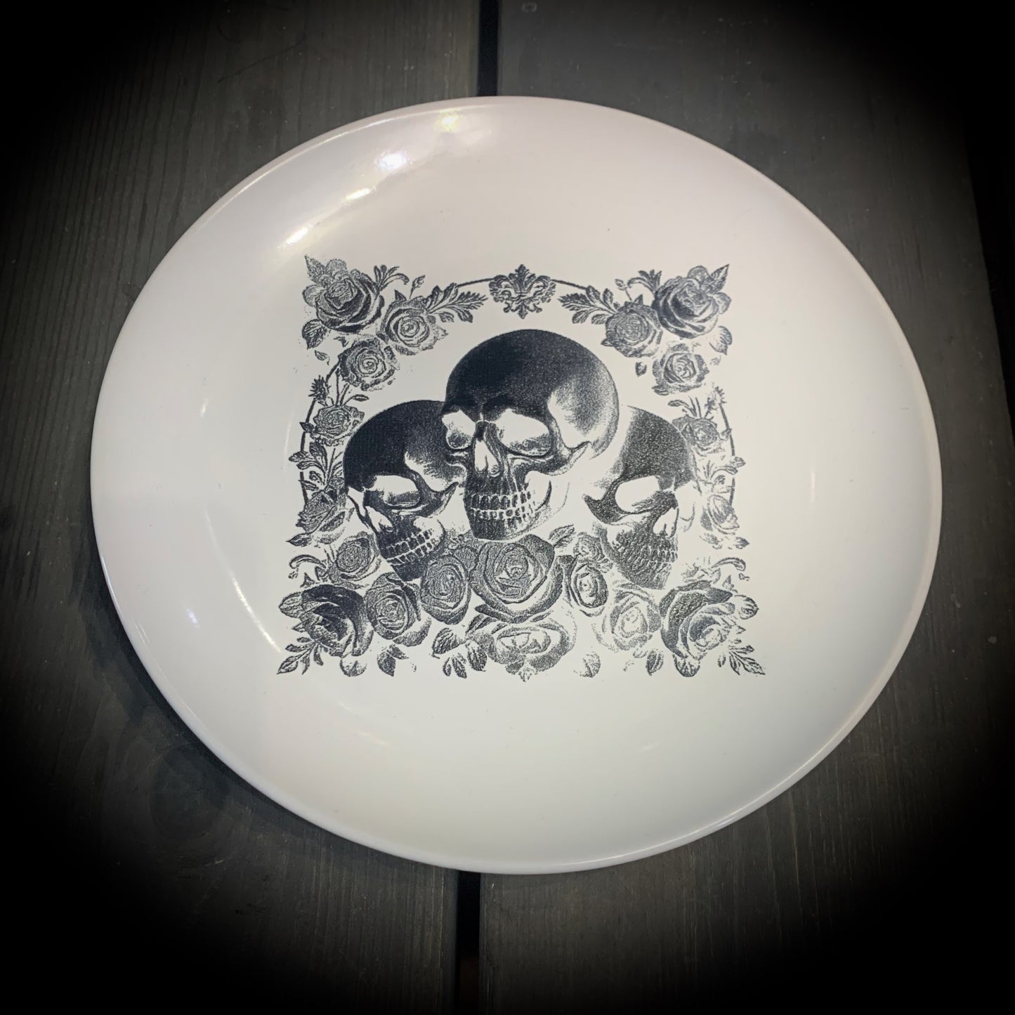 Deluxe Skull & Rose Sugar Bowl - White