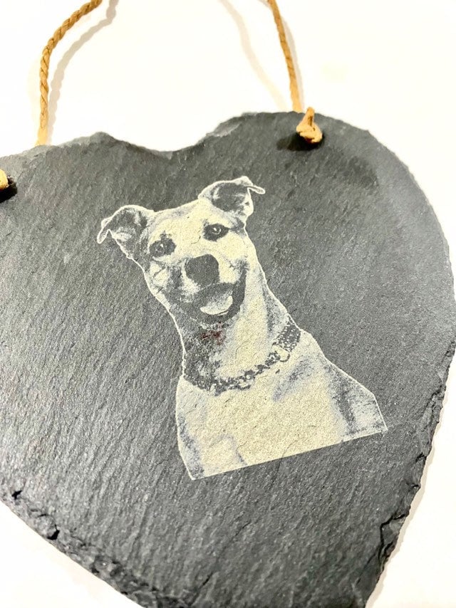 Photo Engraved Slate Heart
