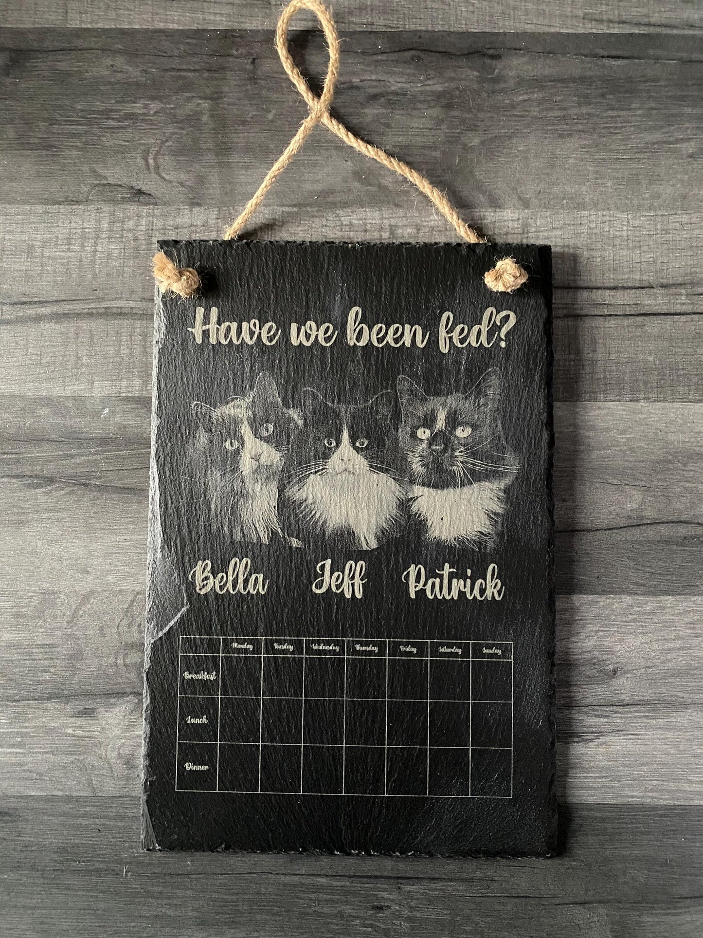 Feeding Schedule Engraved Slate - Portrait