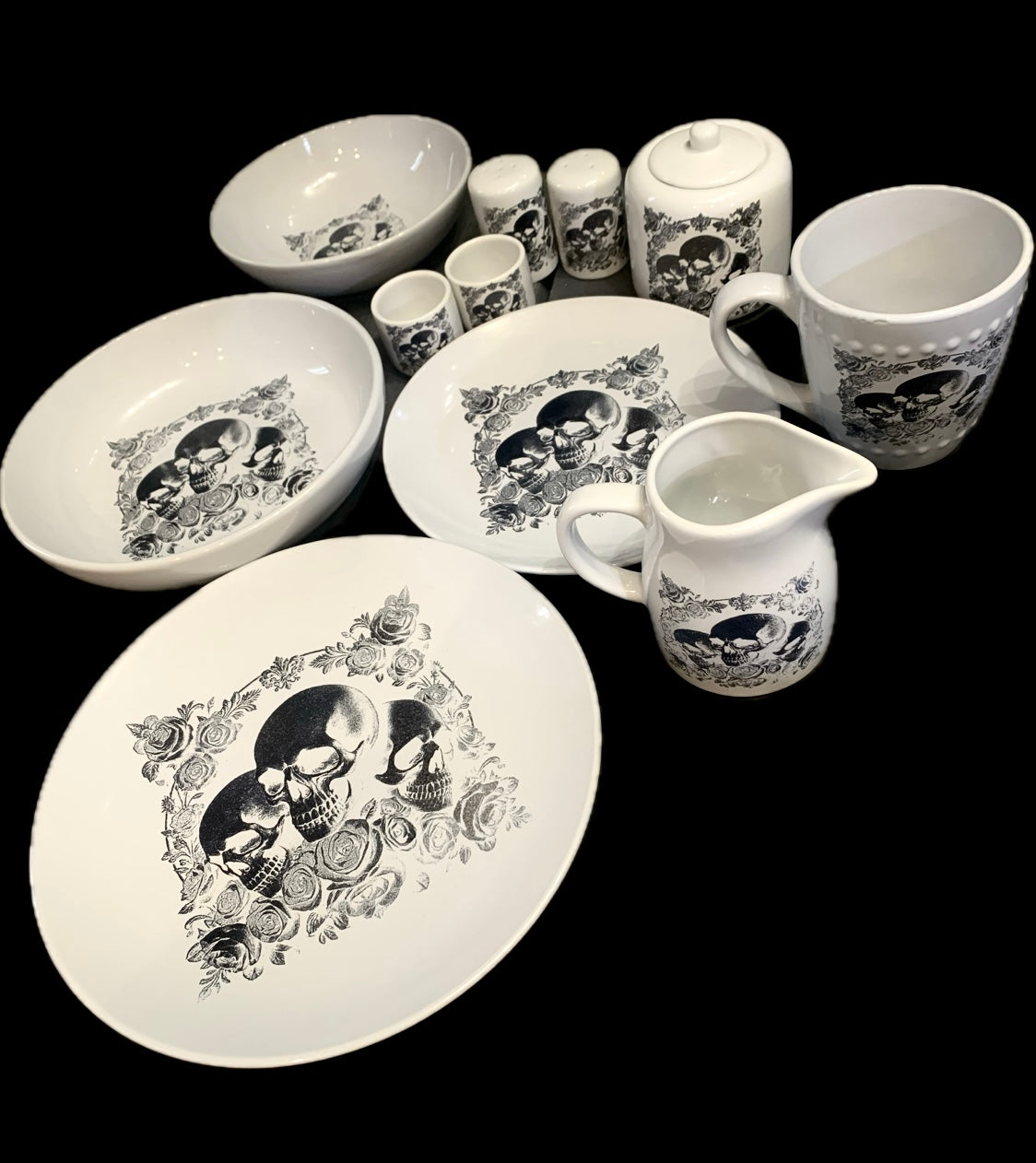 Deluxe Skull & Rose White Collection