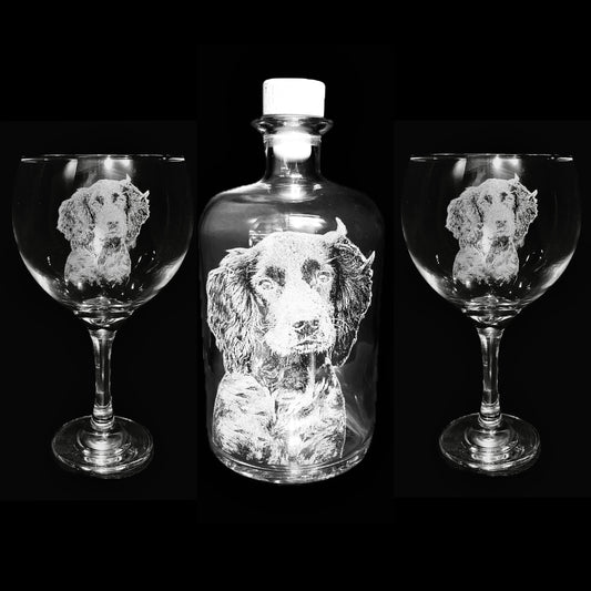 Photo Engraved Spirit bottle and glass set