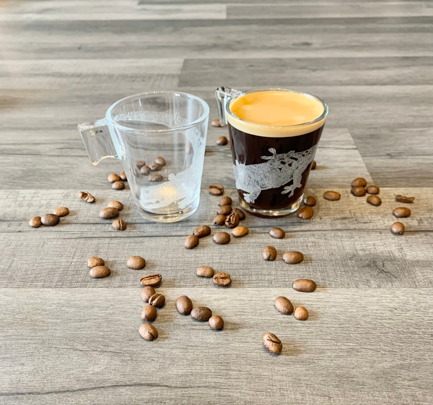 Photo Engraved Espresso Cups - Pair