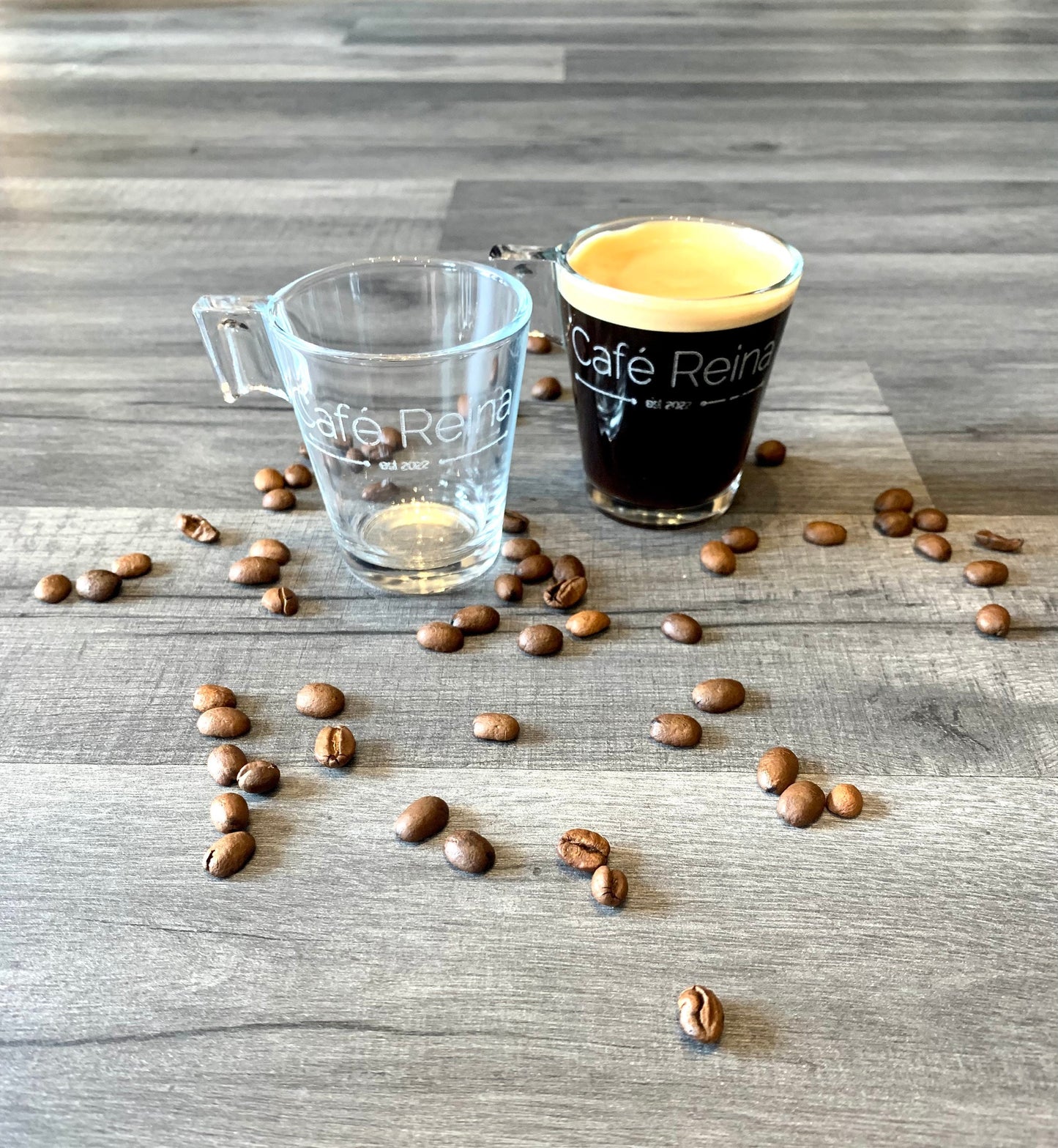 Photo Engraved Espresso Cups - Pair