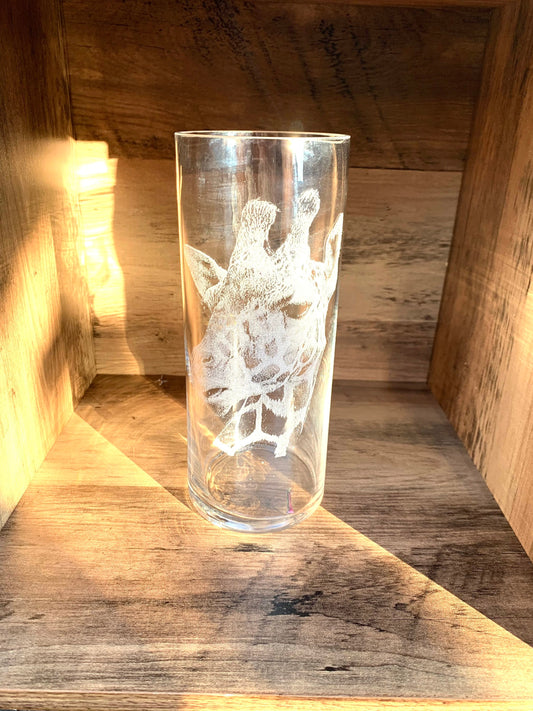 Giraffe Engraved Vase