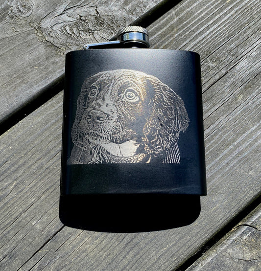 Photo Hip flask 6oz- Black