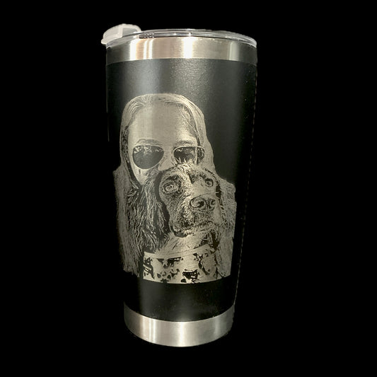 Photo engraved Black Coffee Cup & options