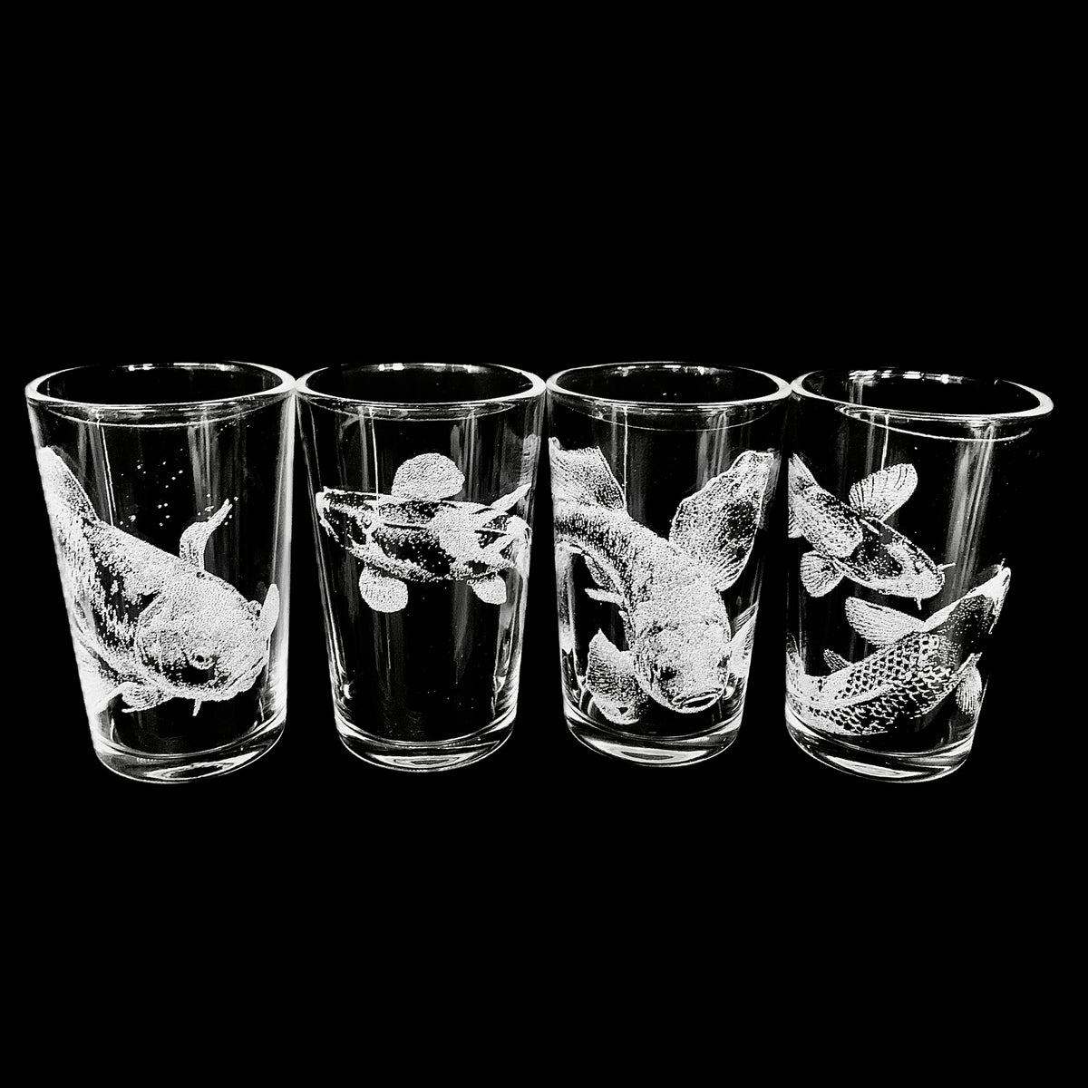 KOI ENGRAVED SHOT glass set