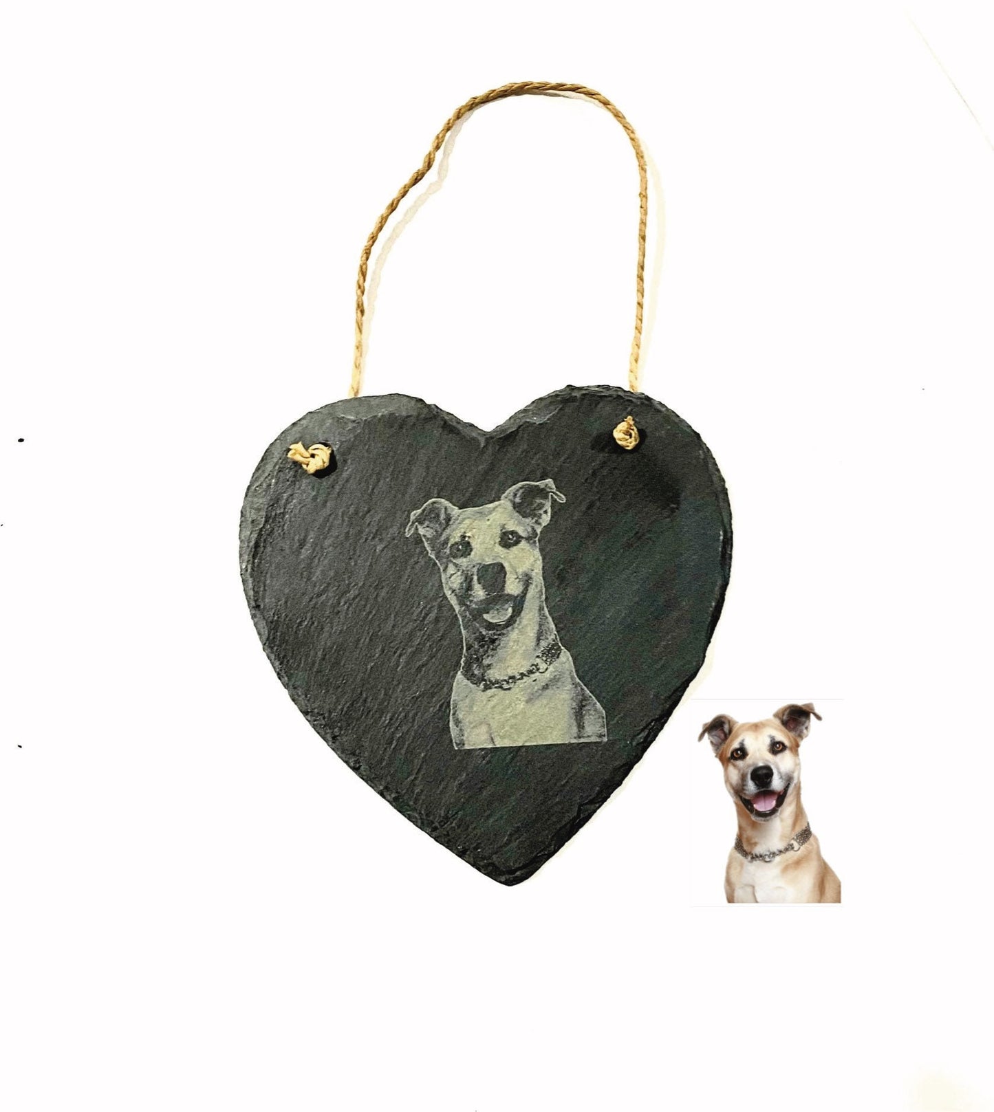 Photo Engraved Slate Heart