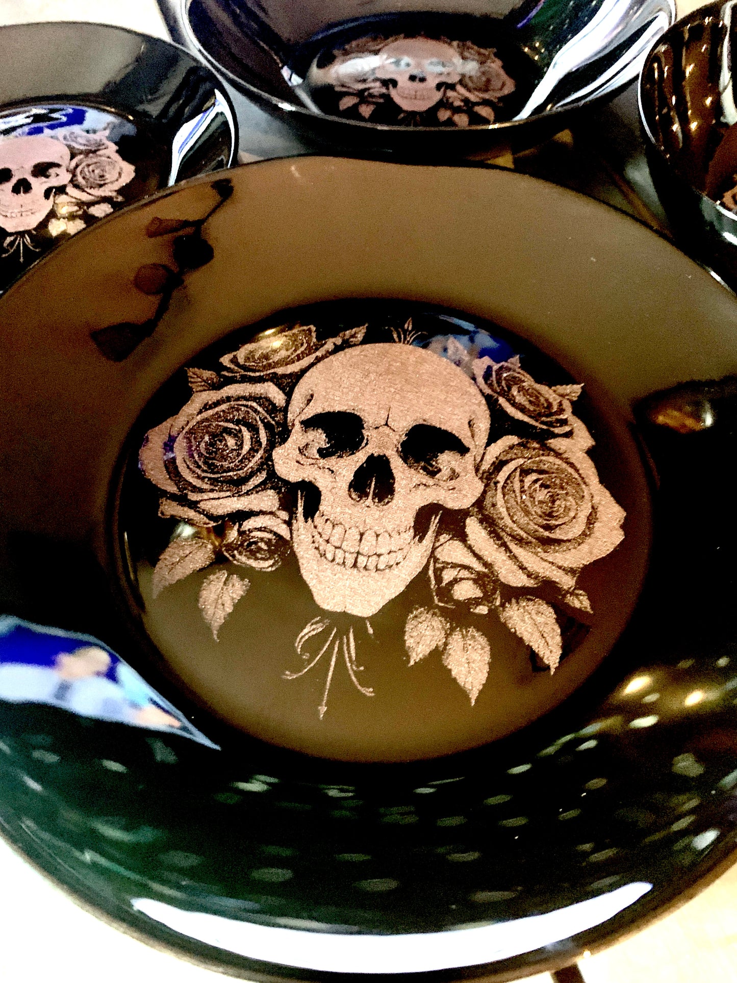 Skull & Rose Dinnerware - Black