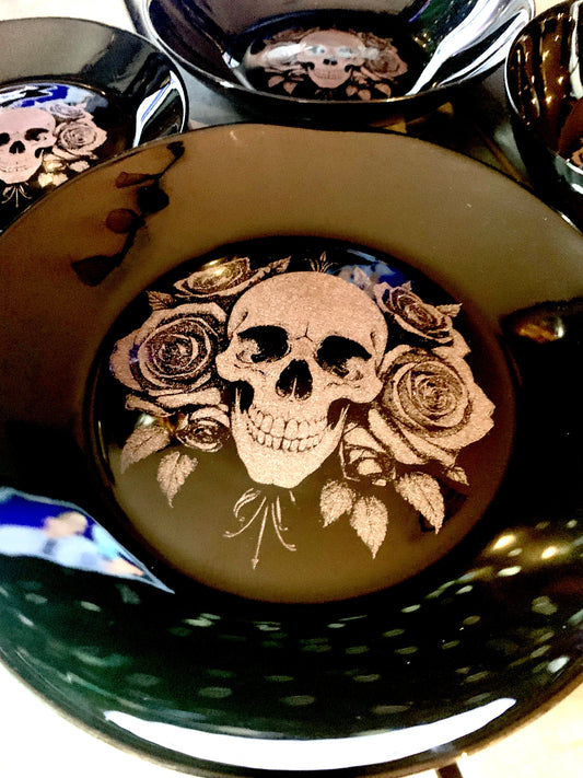 Skull & Rose Dinnerware - Black
