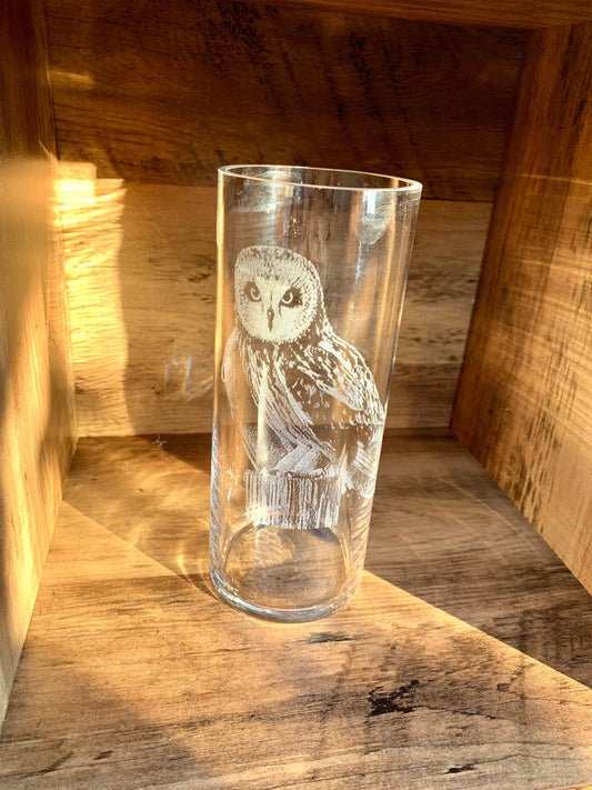 Owl Engraved Vase