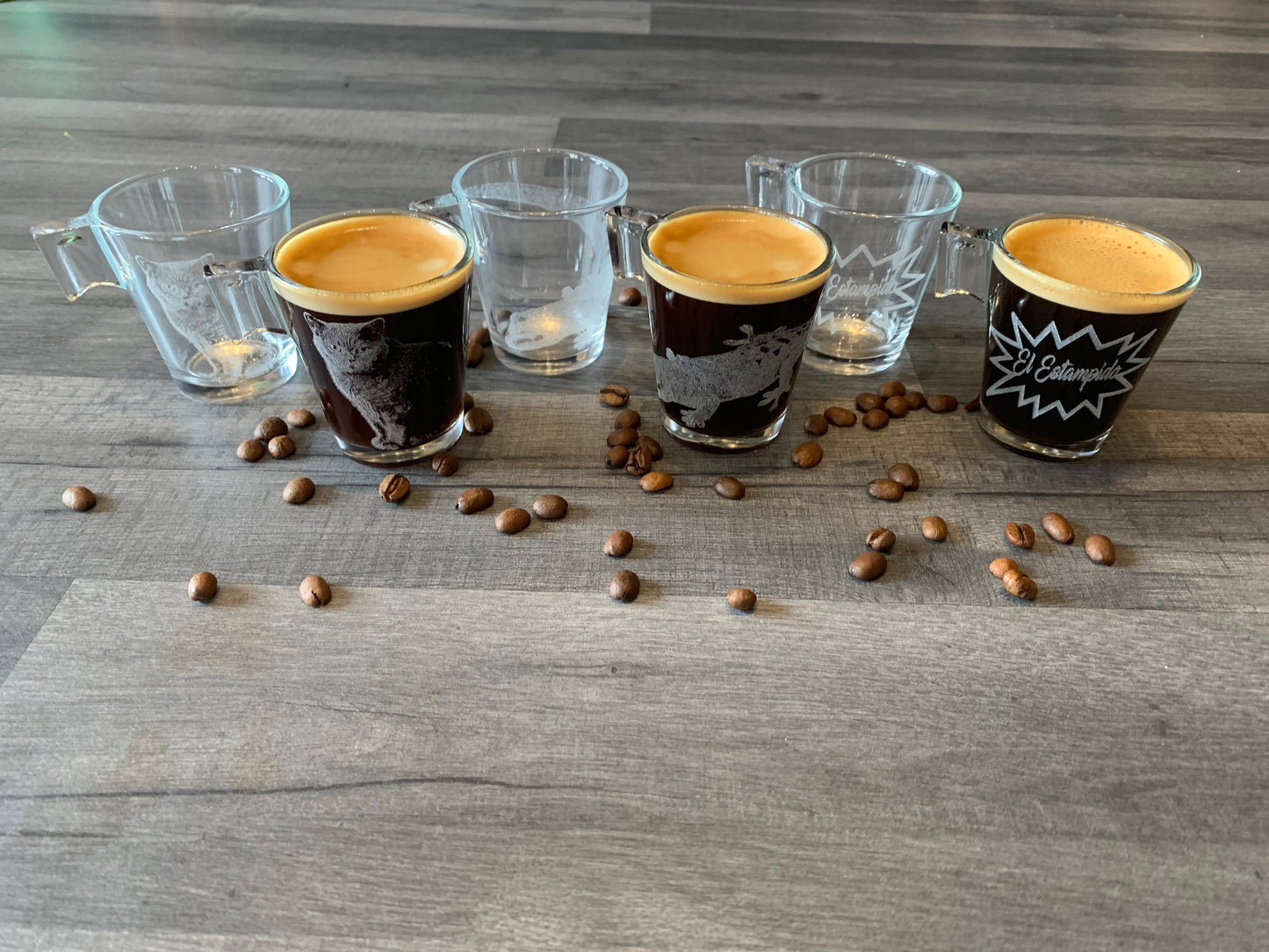 Photo Engraved Espresso Cups - Pair