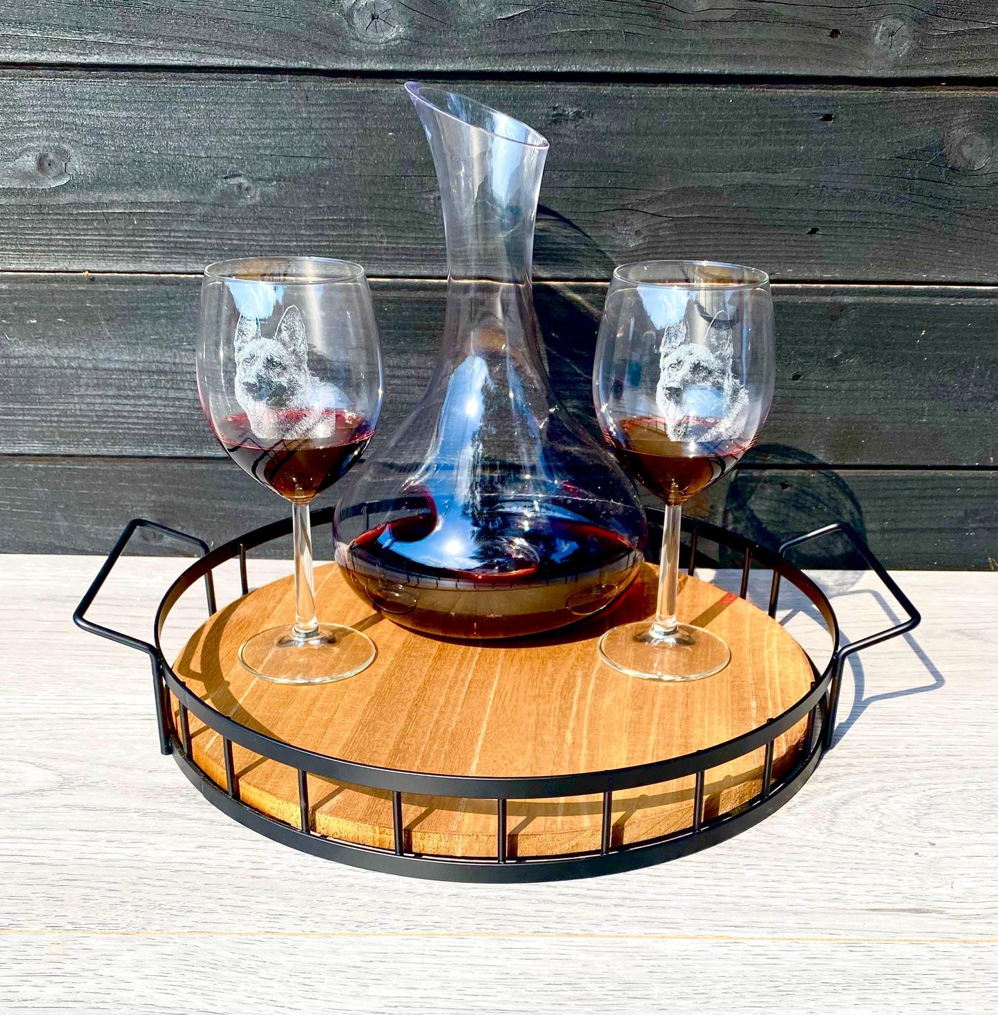Photo Engraved Wine Glass and Carafe set (Carafe is not engraved)