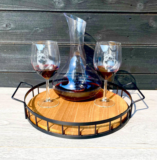 Photo Engraved Wine Glass and Carafe set (Carafe is not engraved)