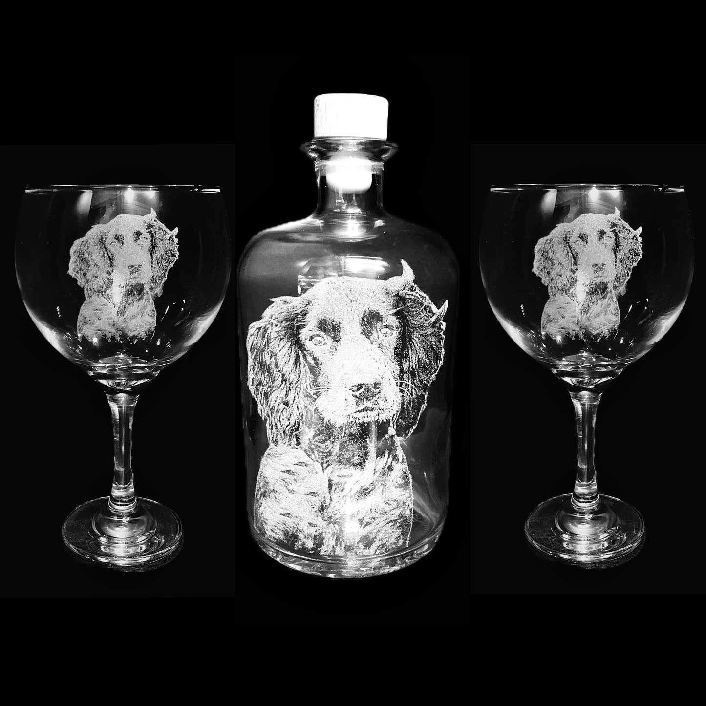 Photo Engraved Spirit bottle and glass set