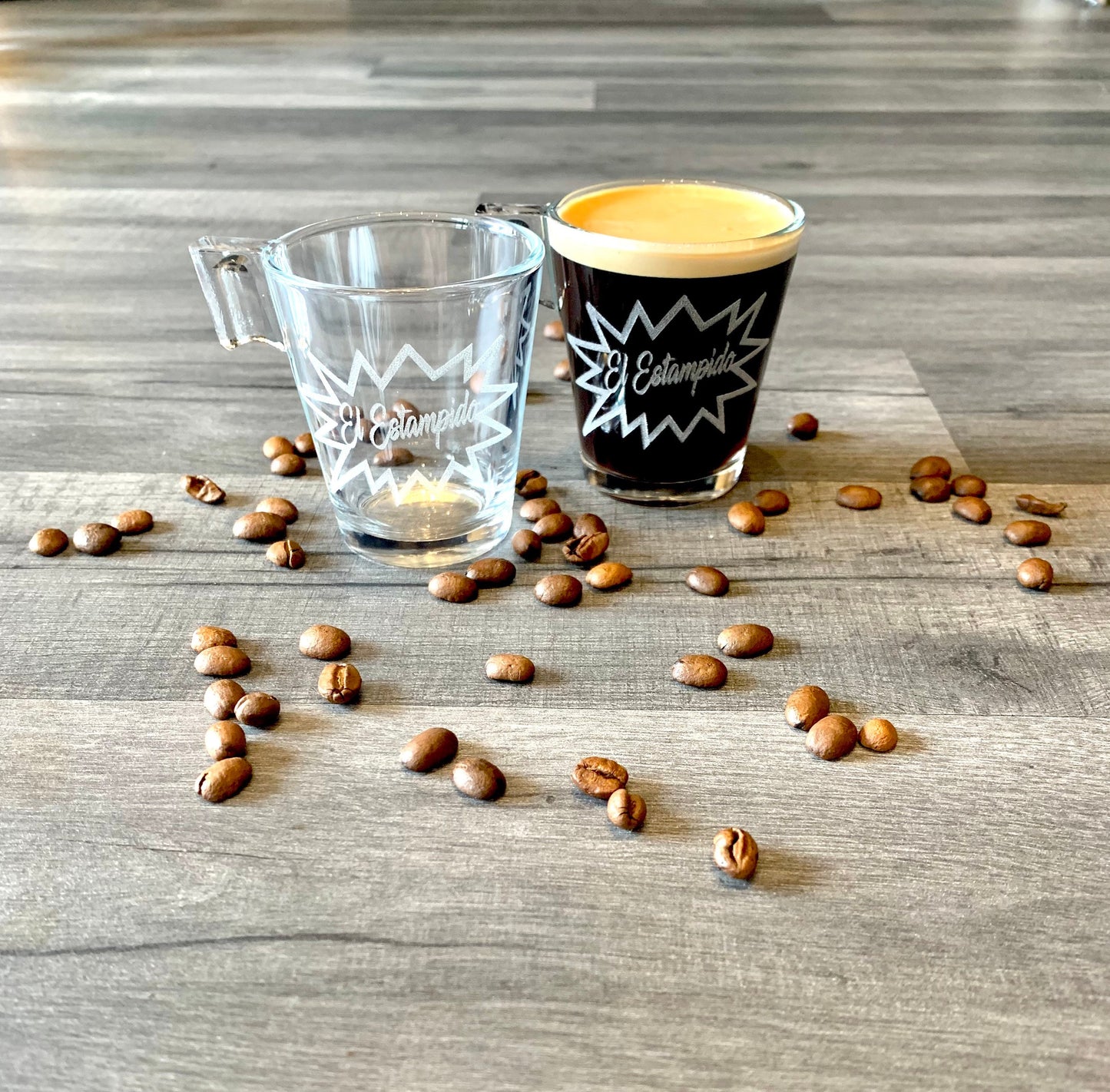 Photo Engraved Espresso Cups - Pair