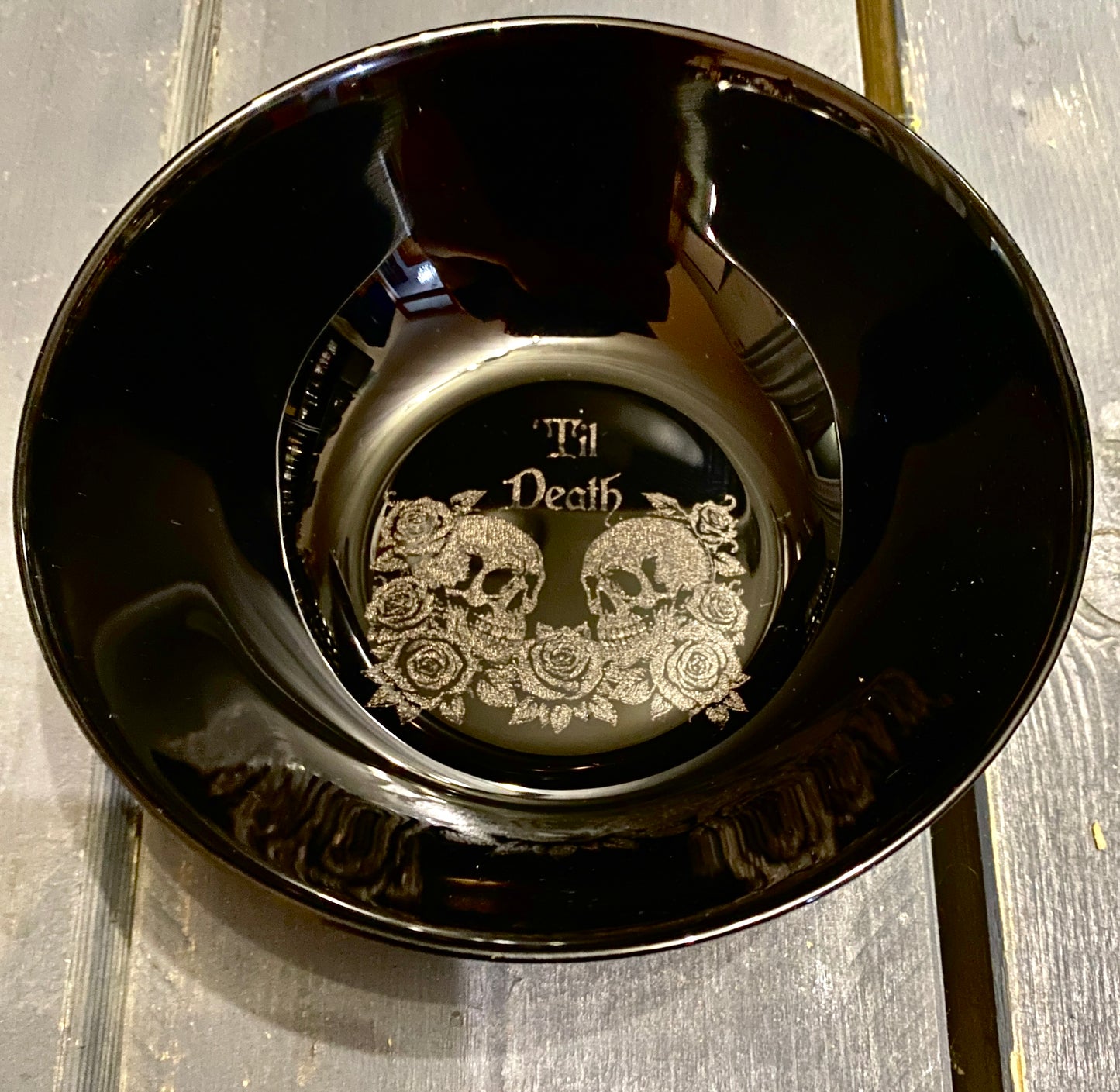 Til Death Skull & Rose Dinnerware - Black