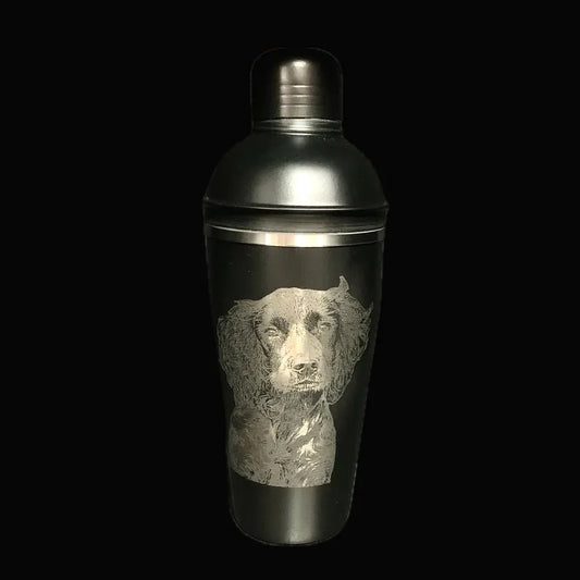 Photo engraved Black cocktail shaker