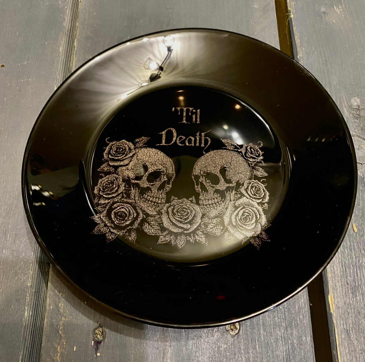 Til Death Skull & Rose Dinnerware - Black