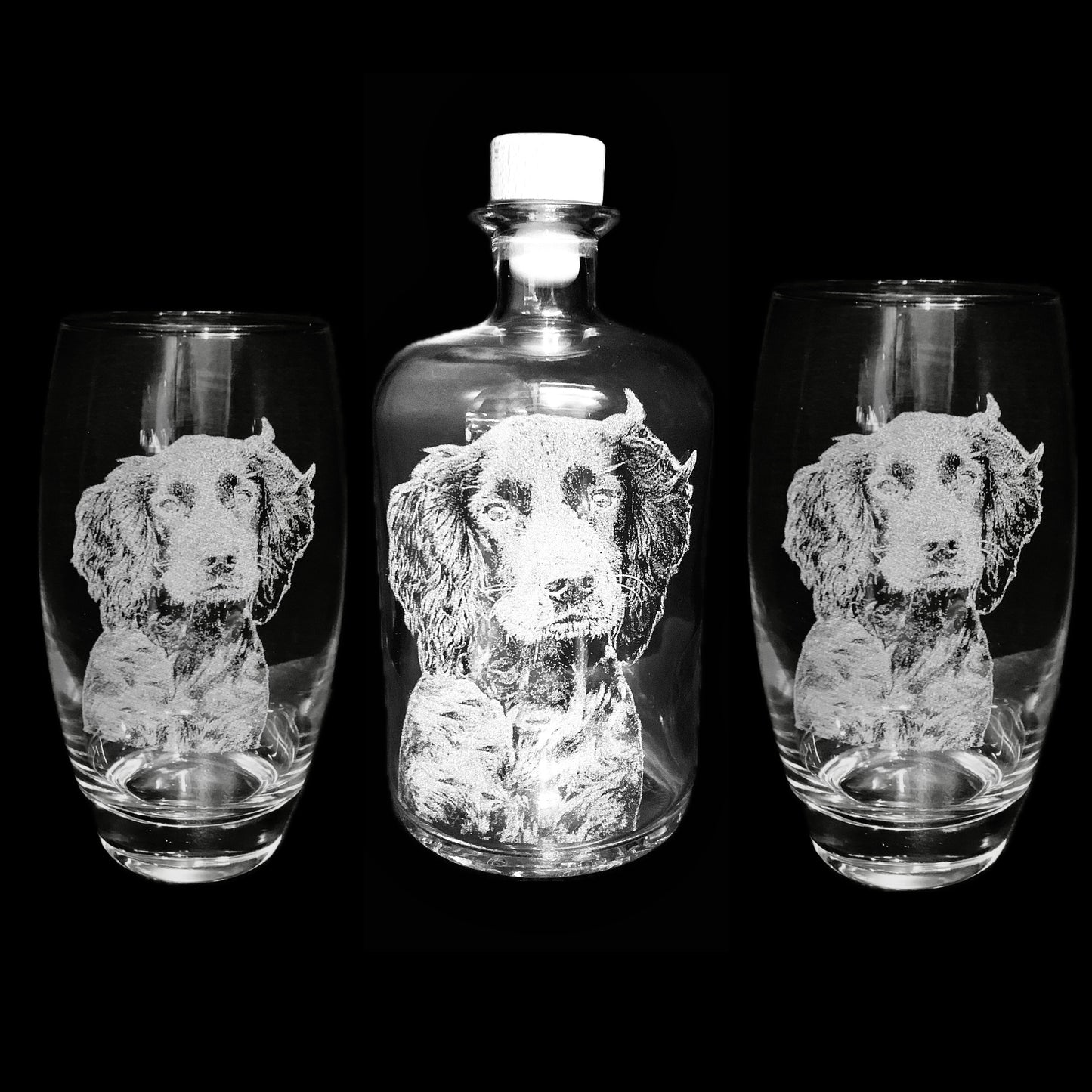 Photo Engraved Spirit bottle and glass set