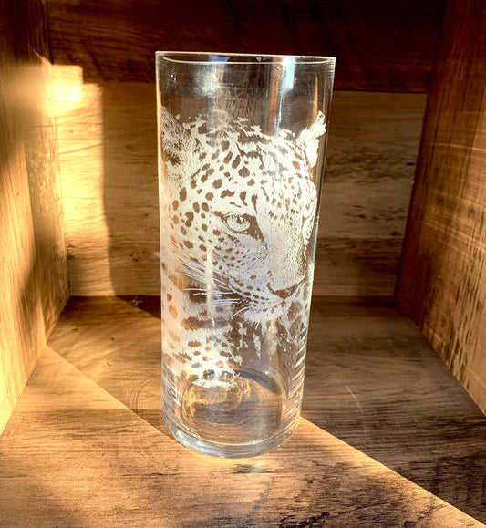 Leopard Engraved Vase
