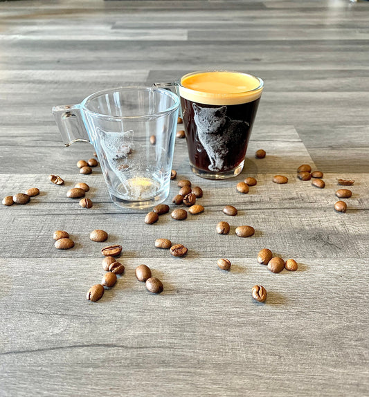 Photo Engraved Espresso Cups - Pair
