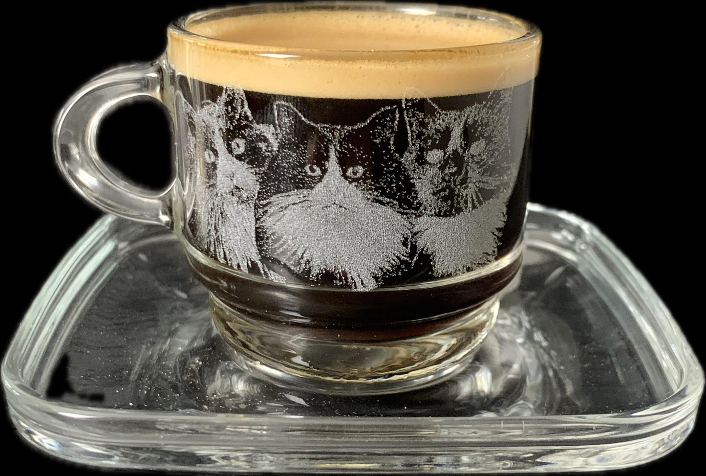 Photo Engraved Espresso Cup and Saucer - Set