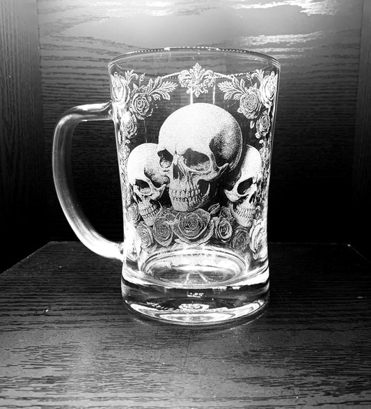 Deluxe Skull & Rose Beer Tankard