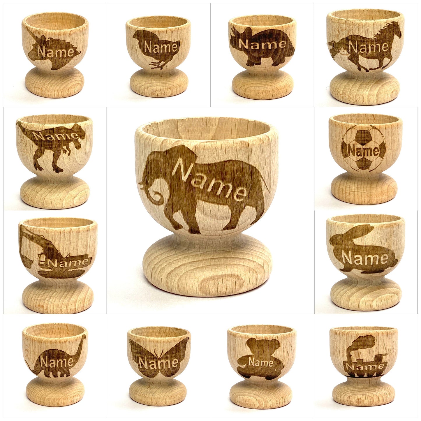 FOOTBALL EGG CUP wooden, engraved, personalised Easter, eco, many etched designs to choose , Buy 2 get 1 free, child, bunny, rabbit, gift