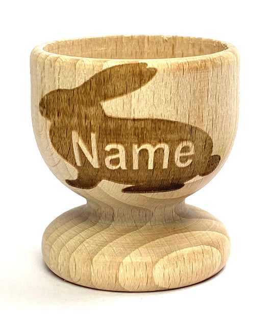 BUNNY rabbit EGG CUP wooden, engraved, personalised Easter, eco, many etched designs to choose , Buy 2 get 1 free, child, bunny, gift