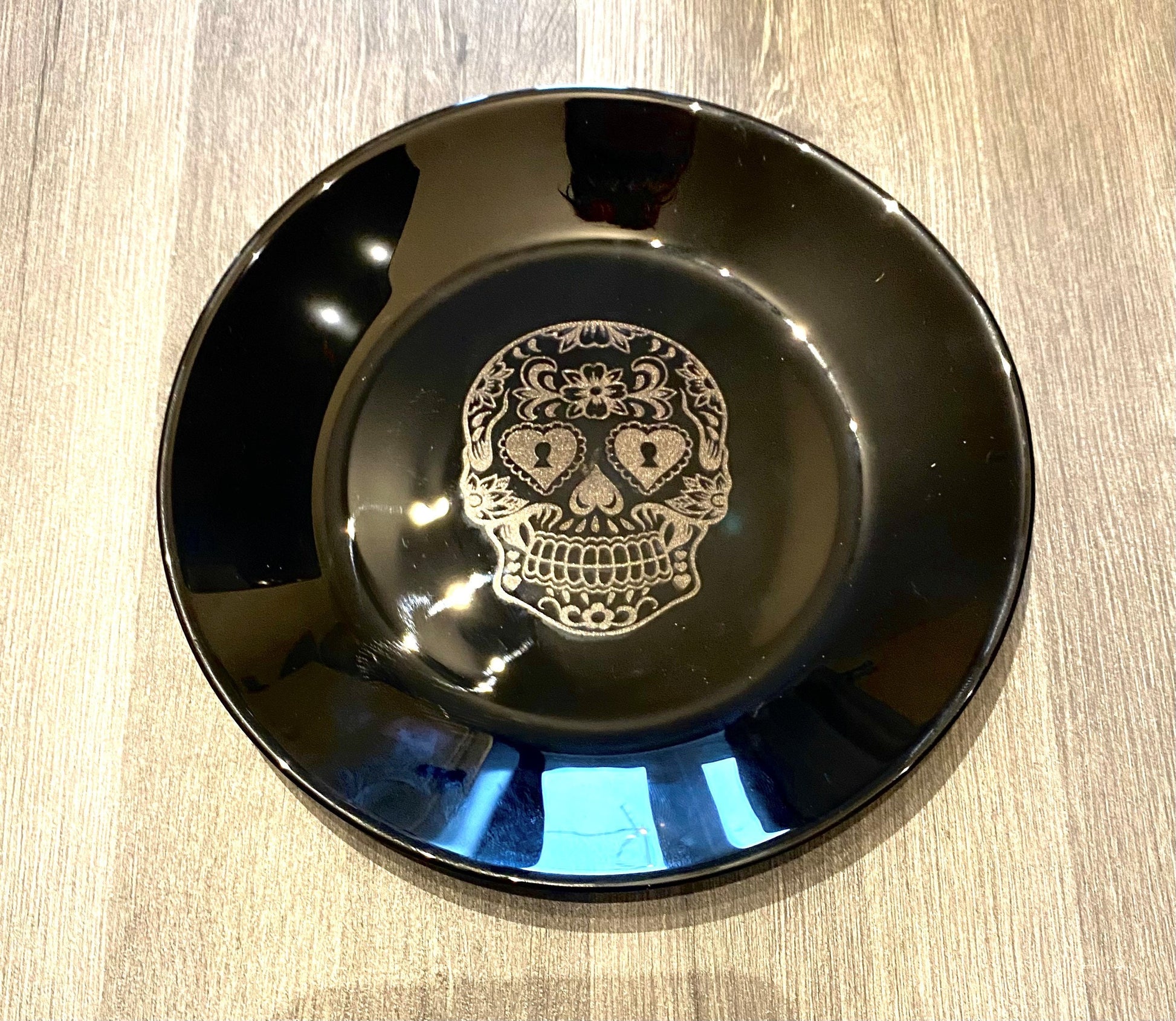 ENGRAVED BLACK, dinnerware, etched bowls, mug, pasta, rose goth, table, side plate, Christmas, dining, set, cat dog owl, skull elephant