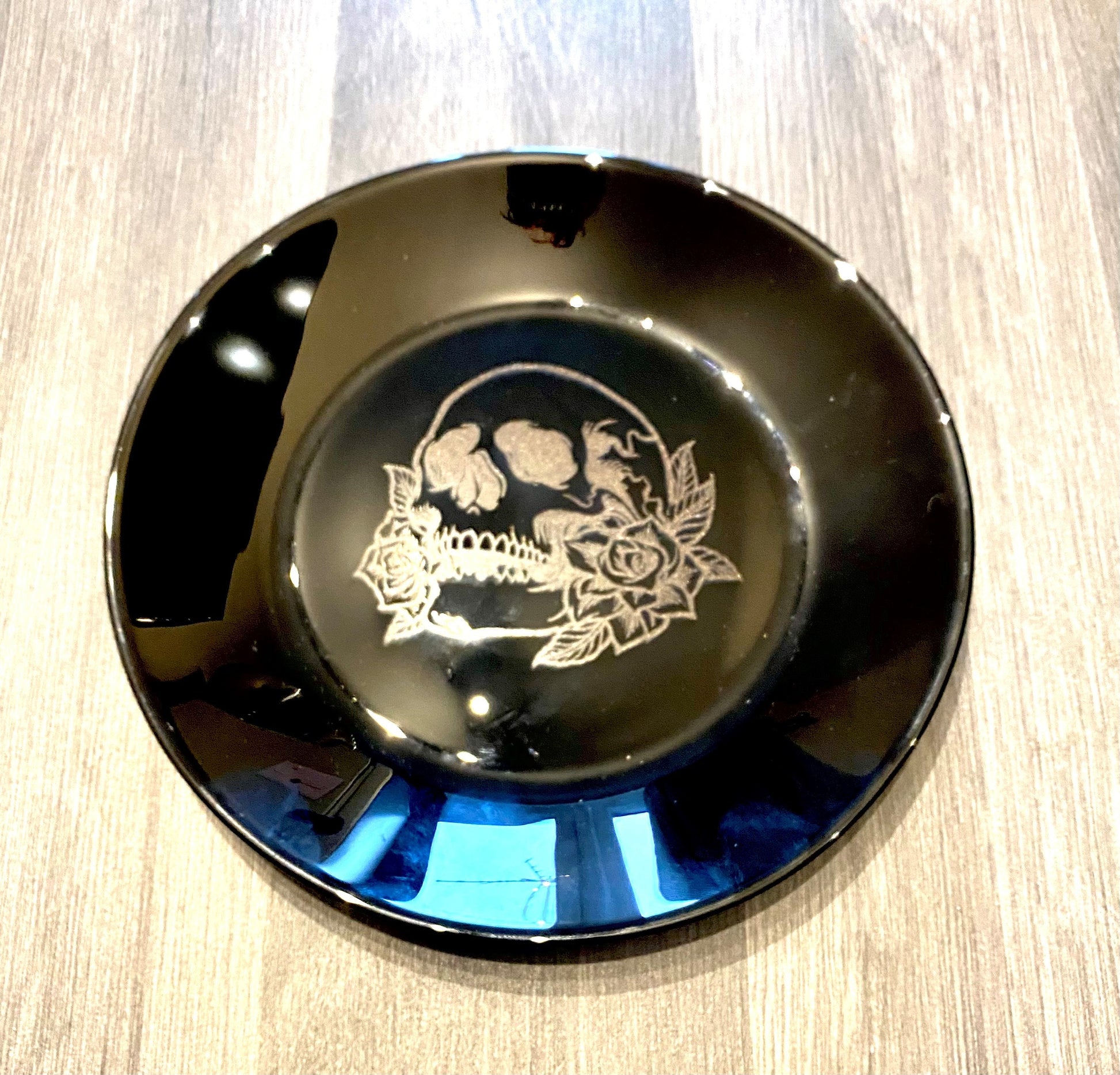 ENGRAVED BLACK, dinnerware, etched bowls, mug, pasta, rose goth, table, side plate, Christmas, dining, set, cat dog owl, skull elephant