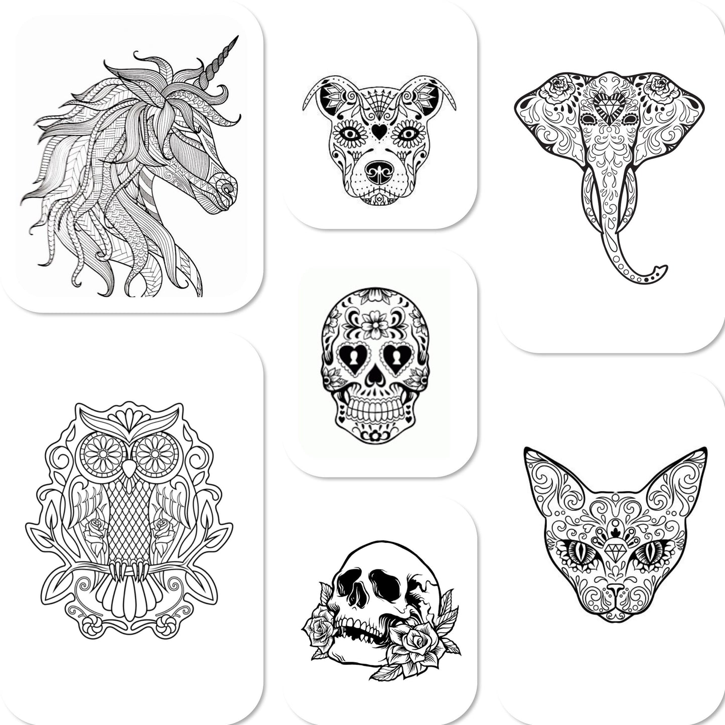 ENGRAVED BLACK, dinnerware, etched bowls, mug, pasta, rose goth, table, side plate, Christmas, dining, set, cat dog owl, skull elephant
