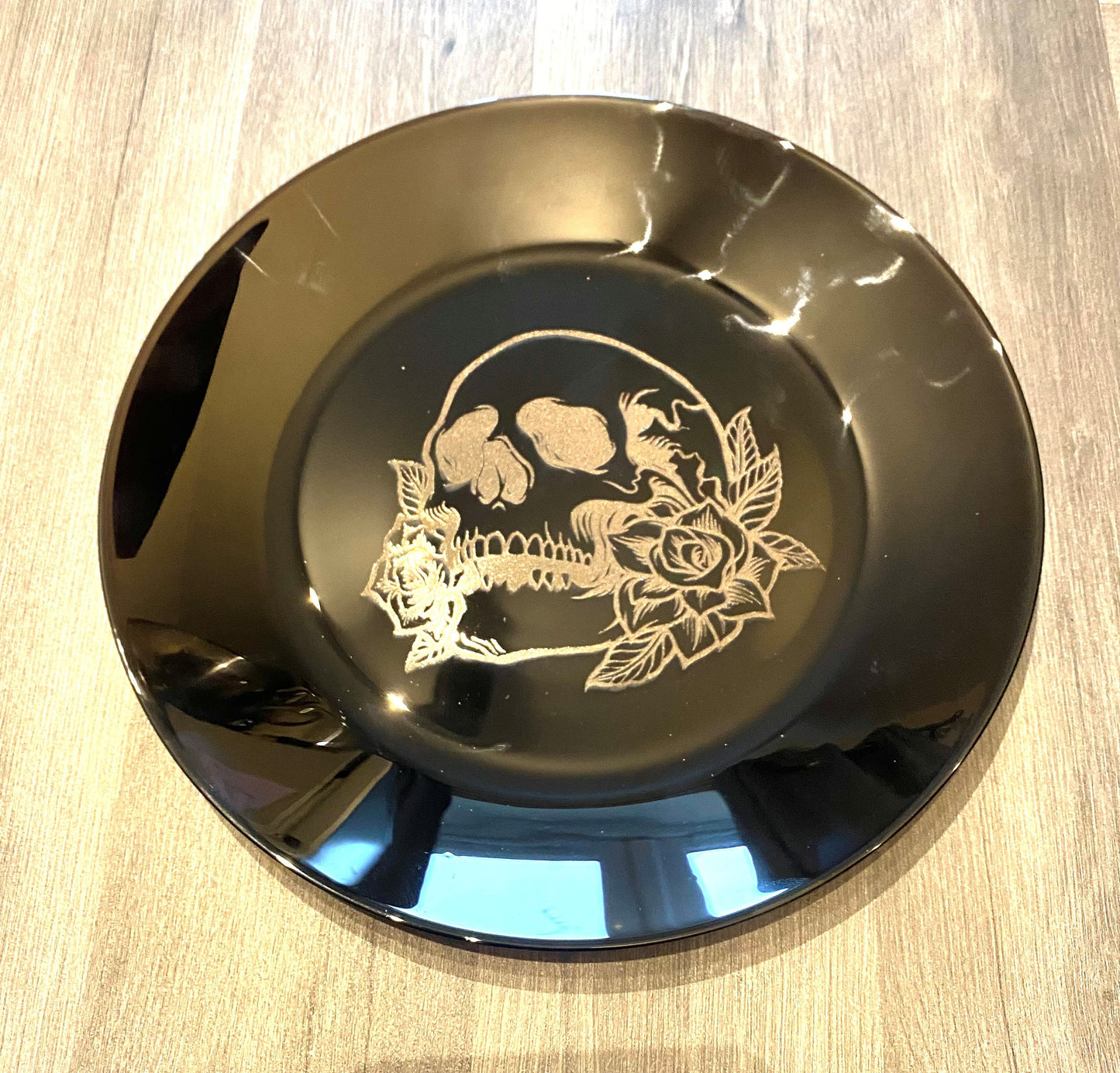 ENGRAVED BLACK, dinnerware, etched bowls, mug, pasta, rose goth, table, side plate, Christmas, dining, set, cat dog owl, skull elephant