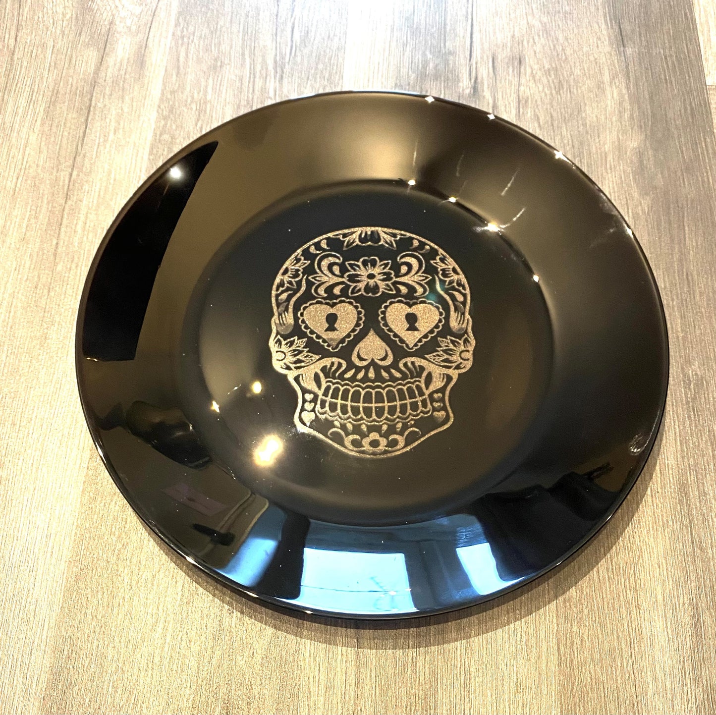 ENGRAVED BLACK, dinnerware, etched bowls, mug, pasta, rose goth, table, side plate, Christmas, dining, set, cat dog owl, skull elephant