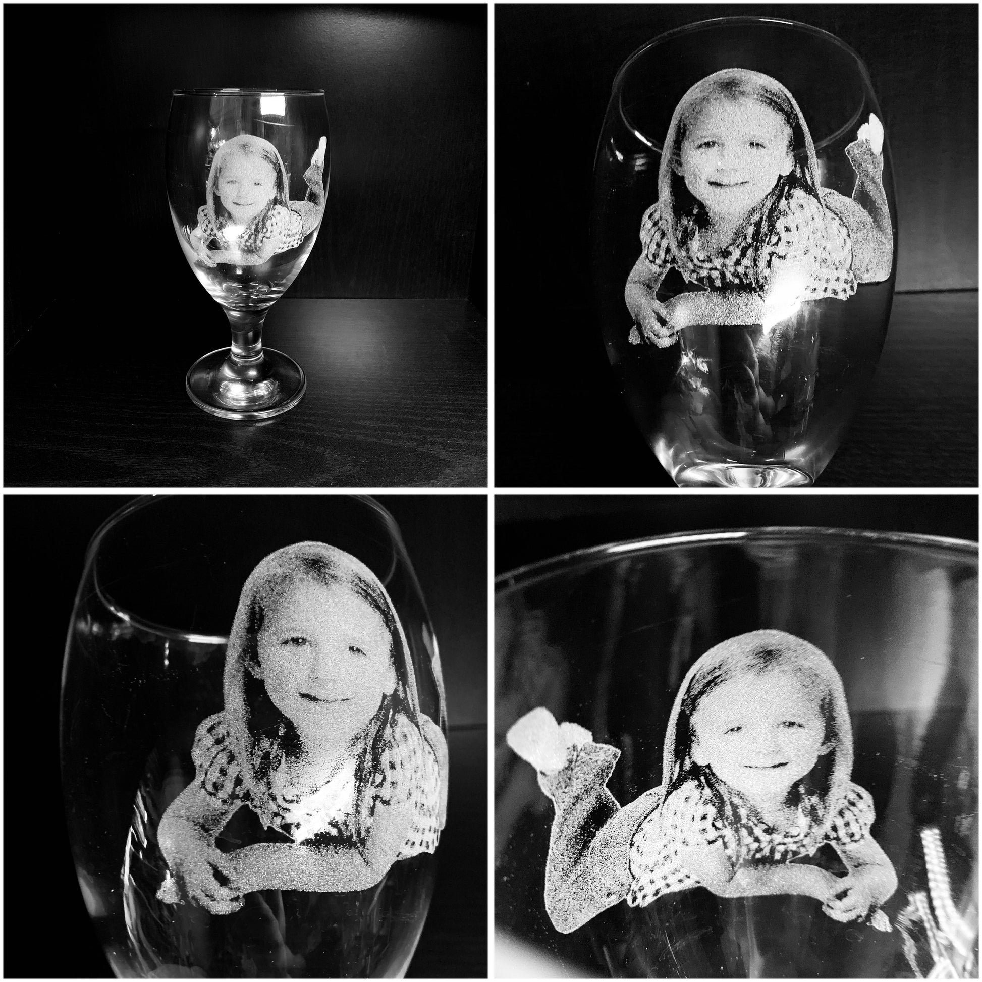 Stemmed craft BEER pint PHOTO ENGRAVED glassware, personalised etched, gift pets, dogs, cat, lager, children, ipa,red, daddy, grandad, ale