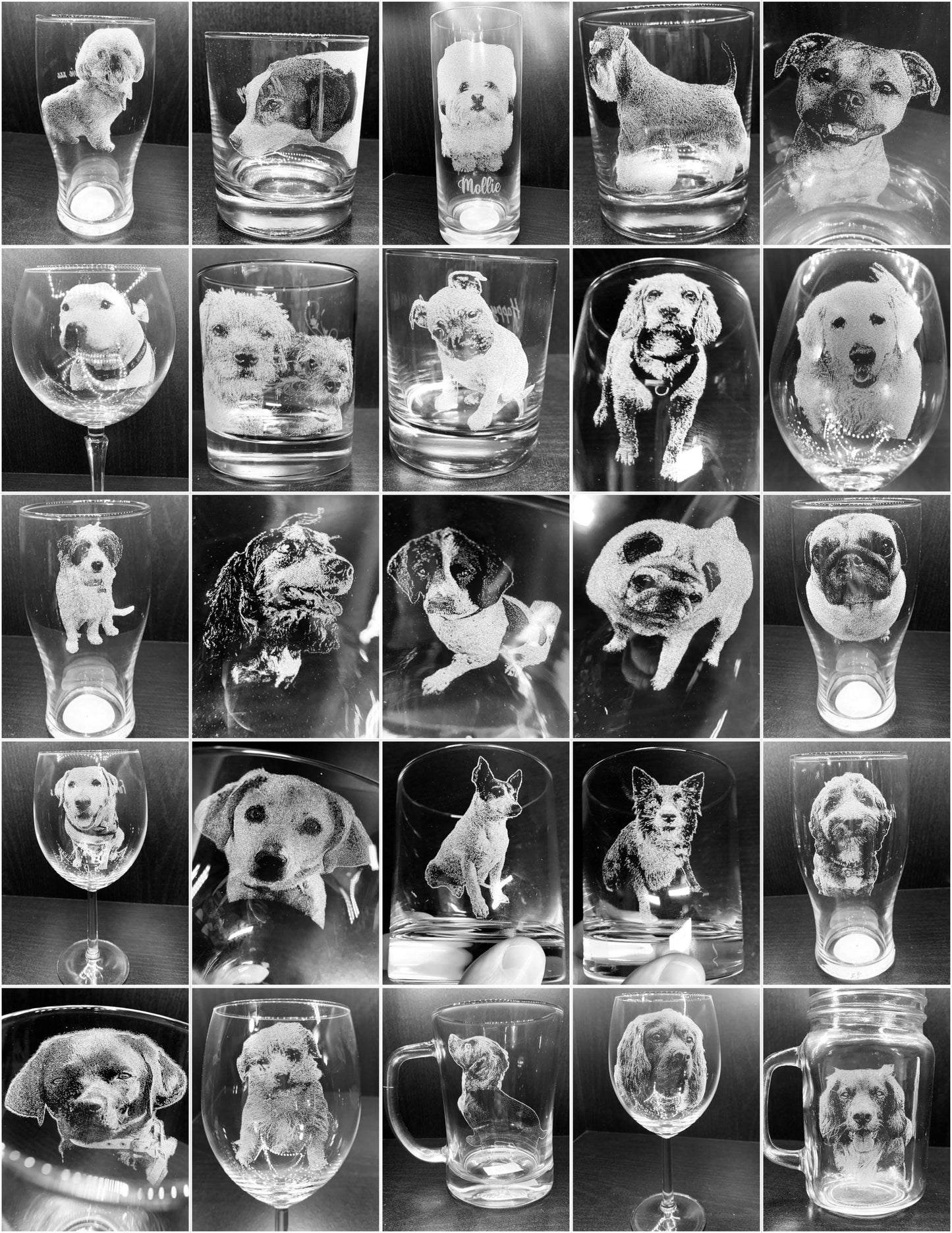 PHOTO engraved glassware, personalised etched, gift pets, dogs, cat, pictures children beer, pint, whiskey tankard, gin, daddy, Christmas