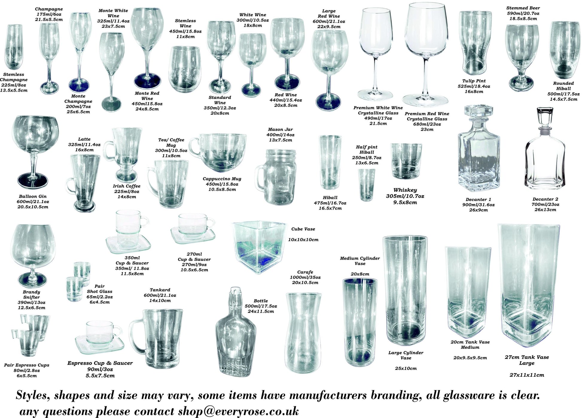 Deluxe Vase SKULL & ROSE ENGRAVED glassware personalised etched glass gift beer, pint, tankard gin, dark goth rock, tattoo, ink wine