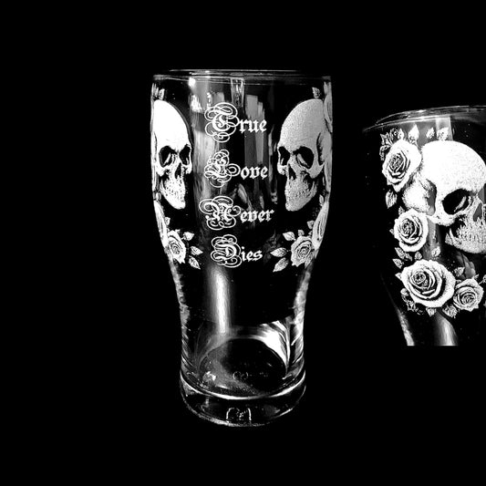 True Love Never Dies Skull & Rose Pint Beer